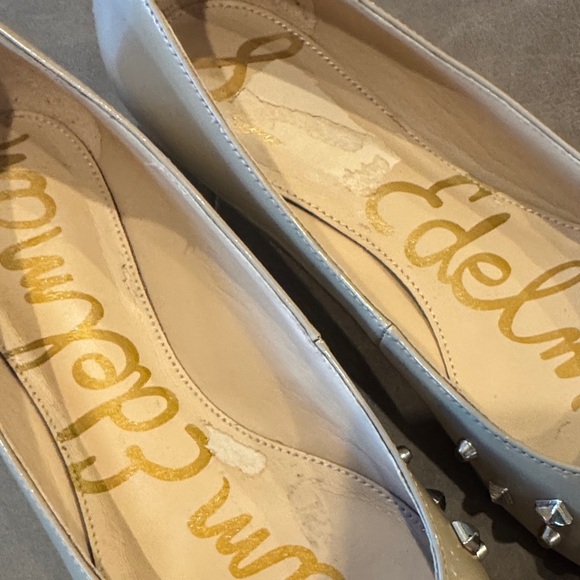 Sam Edelman Savannah Beige Studded Skimmer Pointed Toe Flats Size 7.5 - Picture 7 of 15